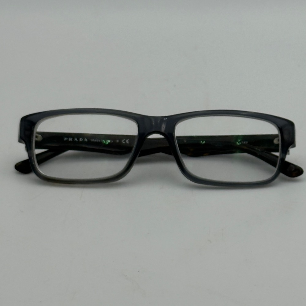 Prada VPR 16M Grey Tortoise Rectangular Eyeglass Frames Italy 53-16-140